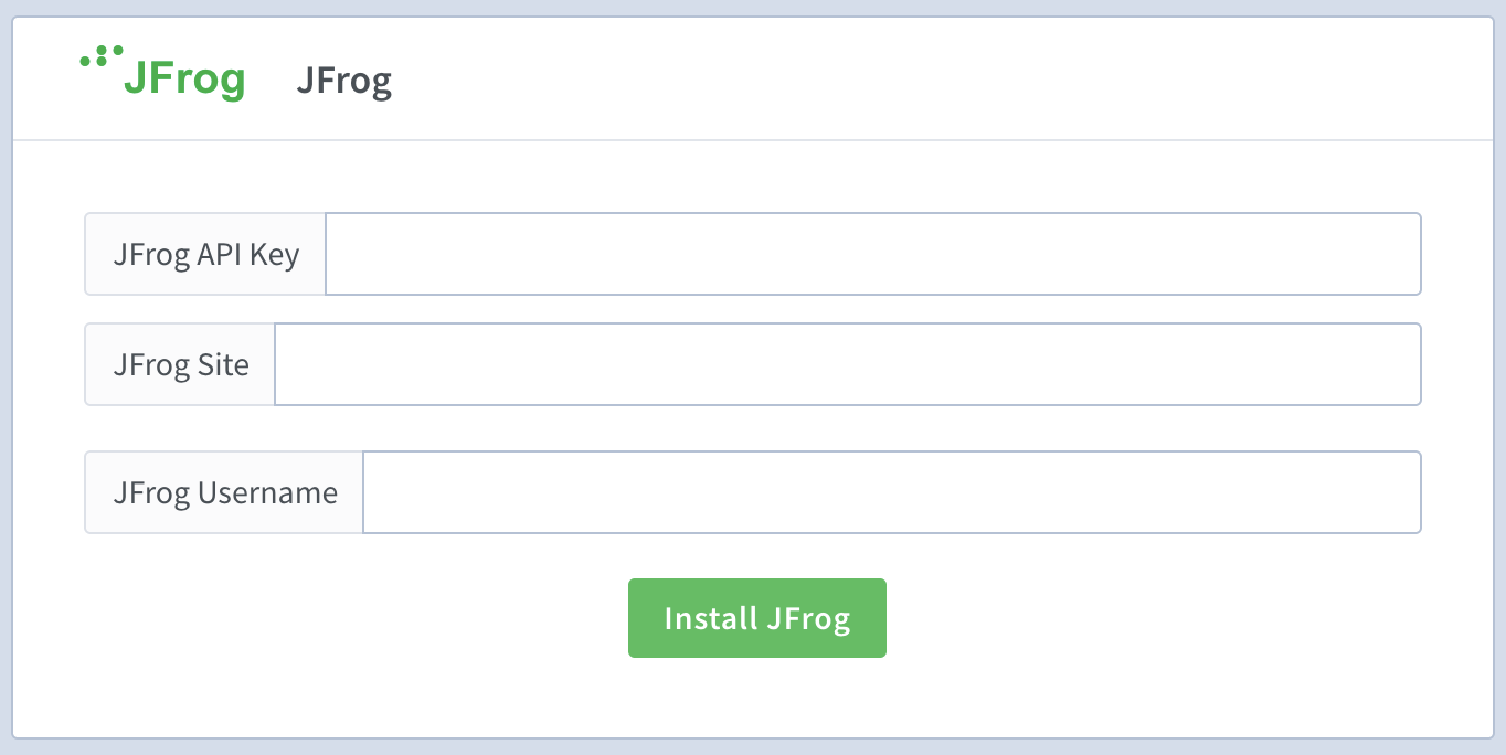 Auth into JFrog account from Shipyard Org Settings